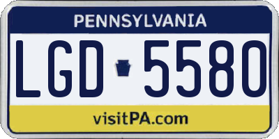 PA license plate LGD5580