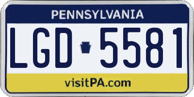 PA license plate LGD5581