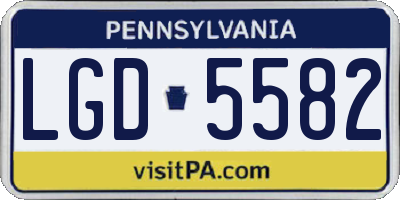 PA license plate LGD5582