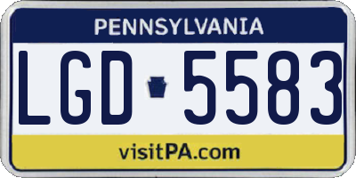 PA license plate LGD5583
