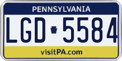 PA license plate LGD5584