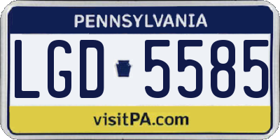 PA license plate LGD5585
