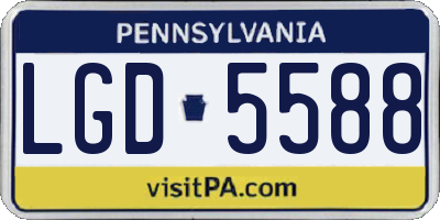 PA license plate LGD5588