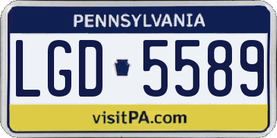 PA license plate LGD5589