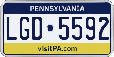 PA license plate LGD5592