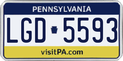 PA license plate LGD5593