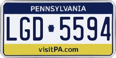 PA license plate LGD5594