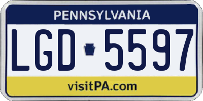PA license plate LGD5597