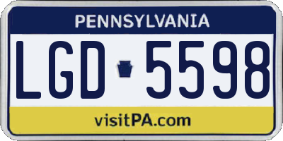 PA license plate LGD5598