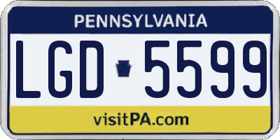 PA license plate LGD5599