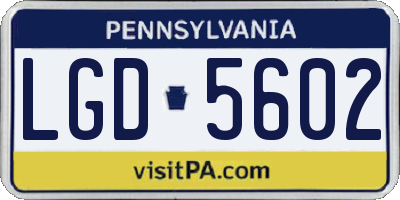 PA license plate LGD5602