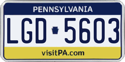 PA license plate LGD5603