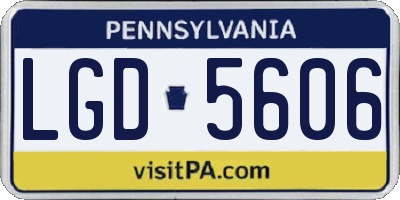 PA license plate LGD5606
