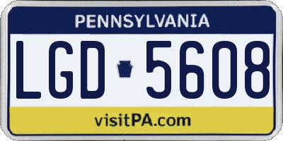 PA license plate LGD5608