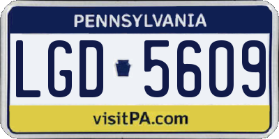 PA license plate LGD5609