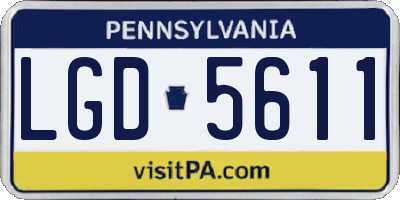 PA license plate LGD5611