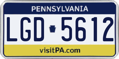 PA license plate LGD5612