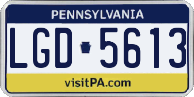 PA license plate LGD5613