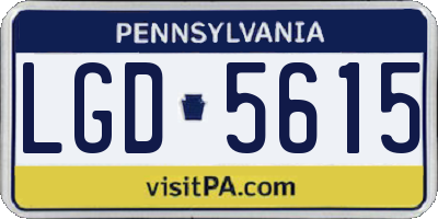 PA license plate LGD5615
