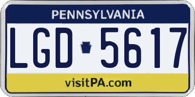 PA license plate LGD5617