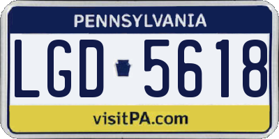 PA license plate LGD5618