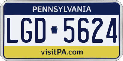 PA license plate LGD5624