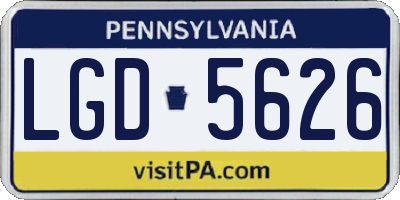 PA license plate LGD5626