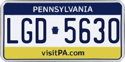 PA license plate LGD5630