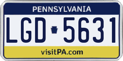 PA license plate LGD5631