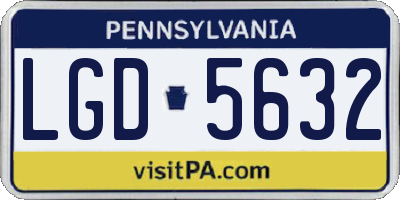 PA license plate LGD5632