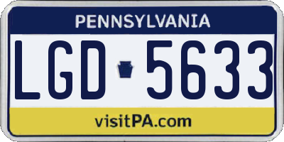 PA license plate LGD5633
