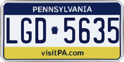 PA license plate LGD5635