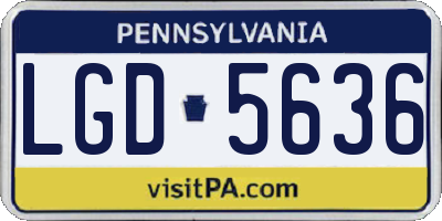 PA license plate LGD5636