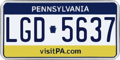 PA license plate LGD5637