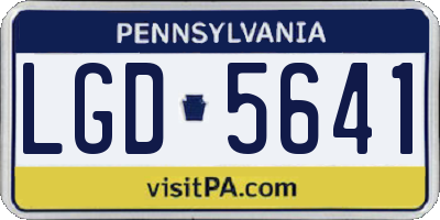 PA license plate LGD5641