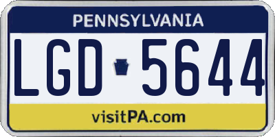 PA license plate LGD5644