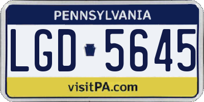 PA license plate LGD5645