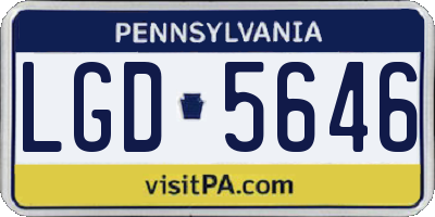 PA license plate LGD5646