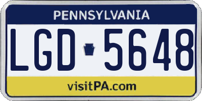 PA license plate LGD5648