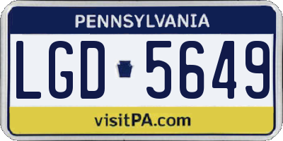 PA license plate LGD5649