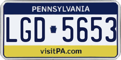 PA license plate LGD5653