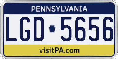 PA license plate LGD5656