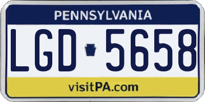 PA license plate LGD5658
