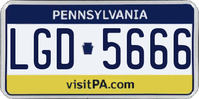 PA license plate LGD5666