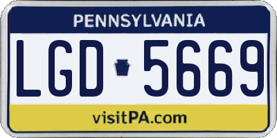 PA license plate LGD5669