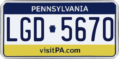 PA license plate LGD5670