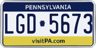 PA license plate LGD5673