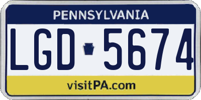 PA license plate LGD5674