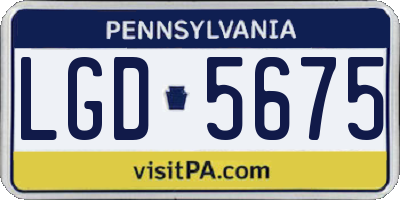 PA license plate LGD5675