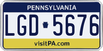 PA license plate LGD5676